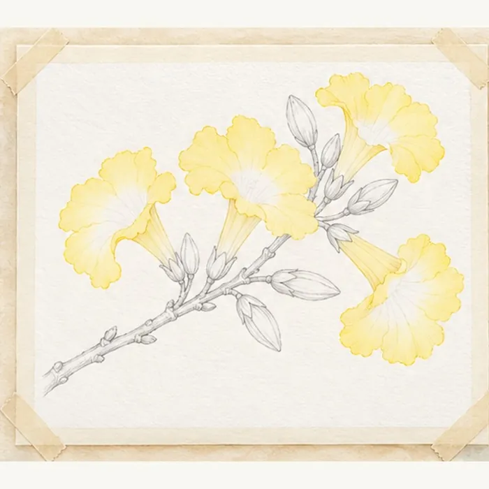 Etapa 2 da pintura do ipê-amarelo