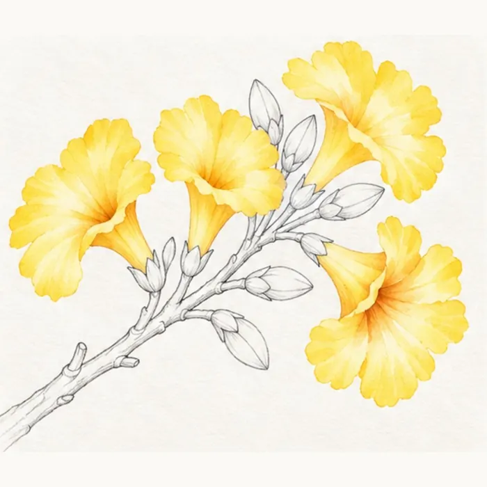 Etapa 3 da pintura do ipê-amarelo