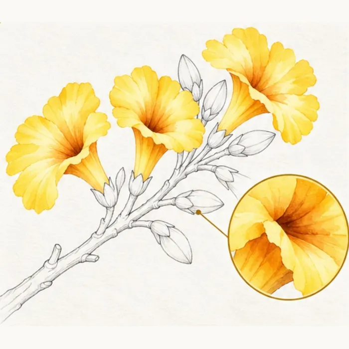 Etapa 4 da pintura do ipê-amarelo