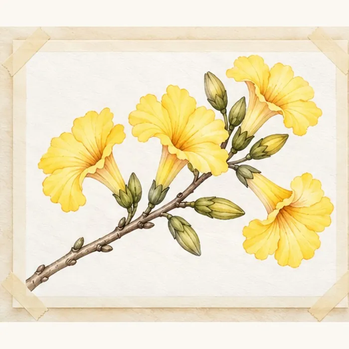 Etapa 5 da pintura do ipê-amarelo